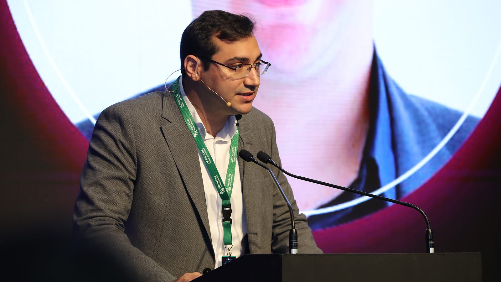 Michael Chaybeh speaking at blockchain conference
